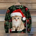 thumbnail image 4 of Wutalume Men's Christmas Themed Printed Collar Sweater, Colorful and Joyful, Great for Holiday Gatherings and Casual Wear,Dark Green 2XL, 4 of 6