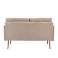thumbnail image 4 of ARCTICSCORPION Loveseat Sofa with Gold Metal Legs, Mid-Century Tufted Velvet Accent Sofa, Upholstered Comfy Arm Sofa with Removable Seat Cushion, Modern Velvet Sofa, for Living Room, Bedroom, Beige, 4 of 7