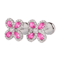 thumbnail image 1 of Aretes para Mujer de Plata .925 con Zirconia Cúbica, LuckyLy Aretes de Flores Brillantes – Joyería Ideal como Regalos para Mamá y Regalos para Mujer Navidad y Cumpleaños, Modelo Aina fucsia, 1 of 7