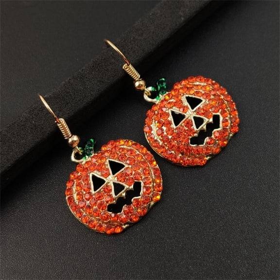 Nnndbs Halloween Pumpkin Dangle Drop Earrings, Hook Charm Jewelry for Women Party Cosplay Christmas Gift`