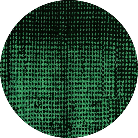 Ahgly Company Indoor Round Abstract Green Modern Area Rugs, 8' Round