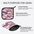 thumbnail image 3 of Yayeee Oven Mitts and Pot Holder Set of 2 Heat Resistant Kitchen Gloves Baking Hot Pad, Purple Wave Pattern, 3 of 5