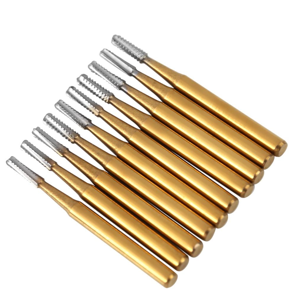 HERCHR Dental Burs, 10pcs /set High Speed Dental Tungsten Steel Crown