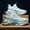 White Moon, variant on Men's Lace-up Graffiti Trendy Blade Type Sneakers - Breathable - Running Shoes And Shock-absorbing