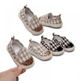 thumbnail image 6 of Infant Baby Boys Girls Canvas Sneaker Soft Anti-Slip Ankle Shoes Plaid Casual Shoes Slip-on Newborn First Walkers Cribster Shoes 0-18M, 6 of 6