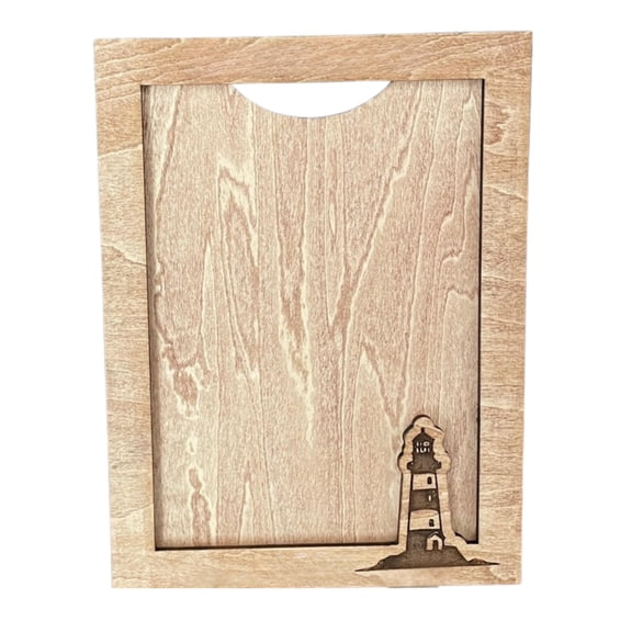 Beach-theme Picture Frame with Lighthouse Design, 5x7 Inch Photo Display, Wall Mount and Stand Included, Vacation Picture Frame