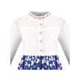 thumbnail image 6 of Sunny Fashion Girls Dress Blue Floral Lace Pearl Princess Long Sleeve Elegant Pageant 8 Years, 6 of 8