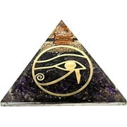Amethyst Crystal Orgone Pyramid, Organite Pyramid Eye of Ra