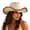 Beige1, variant on Sun Hat with Western Cutout Design and Wide Brim for Beach Travel Outdoor Cowboy Style Lightweight