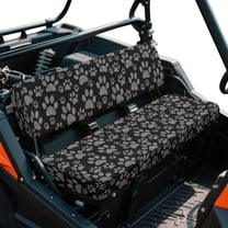 Yuyamidu Dog Paw UTV Seat Cover Cute Mule Bench Seat Cover with Backrest Cover Replacement Compatible with Kawasaki Mule 3000 3010 3020 4000 4010 2001-2023 2025, Black