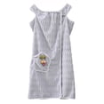 thumbnail image 2 of Women's Sleeveless Fleece Bath Wrap Button Down Short Robe with Pocket and Cherry Embellishment Sleepwear, 2 of 6