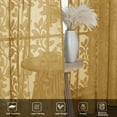 thumbnail image 5 of OVZME Darla Gold Sheer Curtains 96 Inches Long 2 Panels, Light Filtering Soft Lightweight Extra Long Living Room Curtains with Clip Jacquard Leaf, Farmhouse Window Curtains for Bedroom, 42Wx96L, 5 of 8