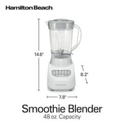 Hamilton Beach Smoothie Blender for Kitchen, 48 oz Jar for Smoothies and Shakes, White