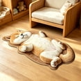 thumbnail image 4 of Hometravel Cute Kitten-Shaped Floor Mat, Washable Plush Area Rug 16x47 Inch, Non-Slip Soft Carpet for Bedroom, Living Room, Entryway, 4 of 9