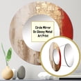 thumbnail image 3 of Designart "Lunar Redemption Abstract in Gold and Red I" Abstract Round Mirror Set of 3 - Modern Gold Round Living Room Wall Mirror Set, 3 of 5