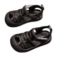 thumbnail image 5 of BXJX Girls Summer Sandals, Ankle Strap Slip-Resistant Solid Color Closed Toe Shoes for Kids Black Size 8(Toddler), 5 of 5
