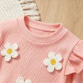 thumbnail image 6 of HCNTES Baby Girl Winter Clothes Girls Outfits Toddler Long Sleeve Tops Shirt Floral Prints Flare-Leg Pants Clothing Set Girls Suit, 6 of 8