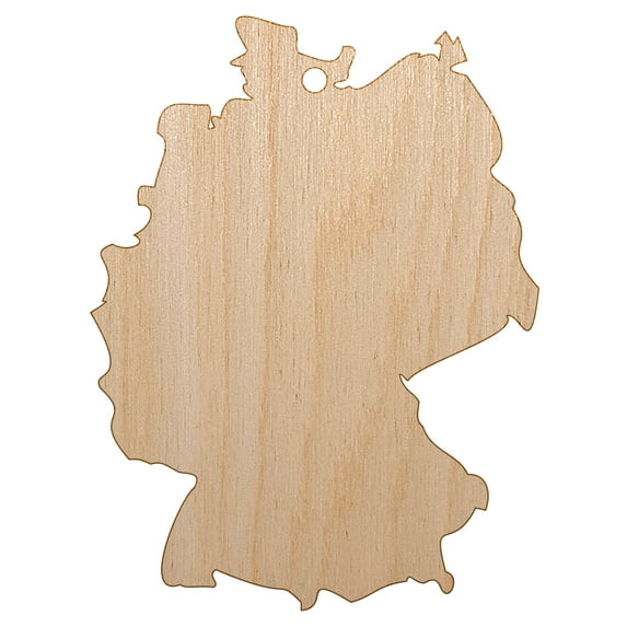 Germany Country Solid Wood Holiday Christmas Tree Ornament Unfinished DIY Pre-Drilled Craft