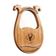 thumbnail image 1 of Natural Wood 16-String Lyre Harp with Resonance Box, Steel Strings, Tuning Wrench, 3 Random Color Picks, Extra Strings, Sticker & Beginner Guide - Portable Carved Note Musical Instrument for All, 1 of 7
