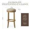thumbnail image 6 of Maven Lane Eva Bar Stool, Weathered Oak with Avanti Bone Vegan Leather, Set of 2, 6 of 6