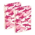 thumbnail image 2 of Haosy Pink Shark Silhouette Notebooks 1-subject Journal 60 Sheets A5 College Ruled Paper Detachable Ring 8.3"x5.7", 2 of 8