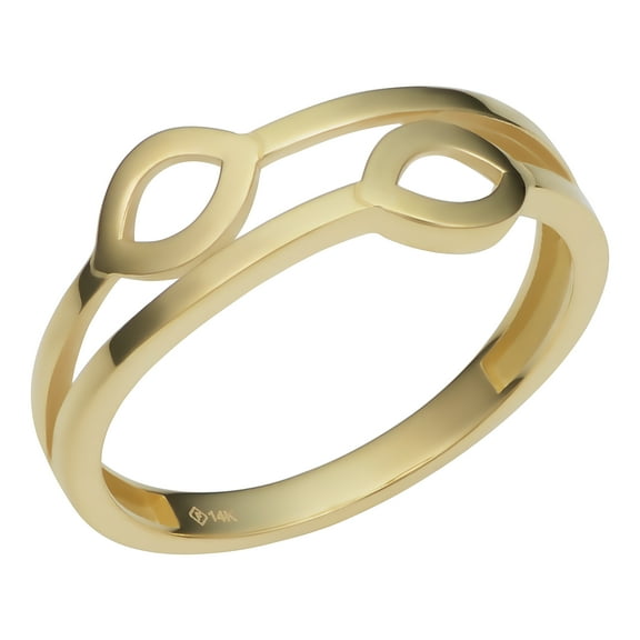 KoolJewelry 14k Yellow Gold Double Marquise Shape Ring