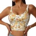 thumbnail image 2 of Picia Groovy Hippie Flower Mushrooms Sports Bra for Women,Padded Strappy Sports Bras Medium Support Yoga Bra with Removable Cups,Running Yoga Bra-Medium, 2 of 9