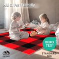 thumbnail image 4 of ODIKA 3'x5' Machine Washable Non-Slip Area Rug, Winter Hearth Interlocking Buffalo Check with Vintage Stripe Accents High Traffic Rug, Red, 610533, 4 of 5