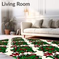 thumbnail image 2 of ODIKA 2'x3' Machine Washable Non-Slip Area Rug, Yuletide Poinsettia Scroll with Victorian Holiday High Traffic Rug, Green, 611574, 2 of 7