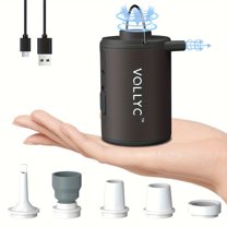 VOLLYC Nano Pump 1 Electric Mini Portable Air Pump, USB Rechargeable for Inflating & Deflating Pool Floats, Air Mattress, Camping, Travel Accessories