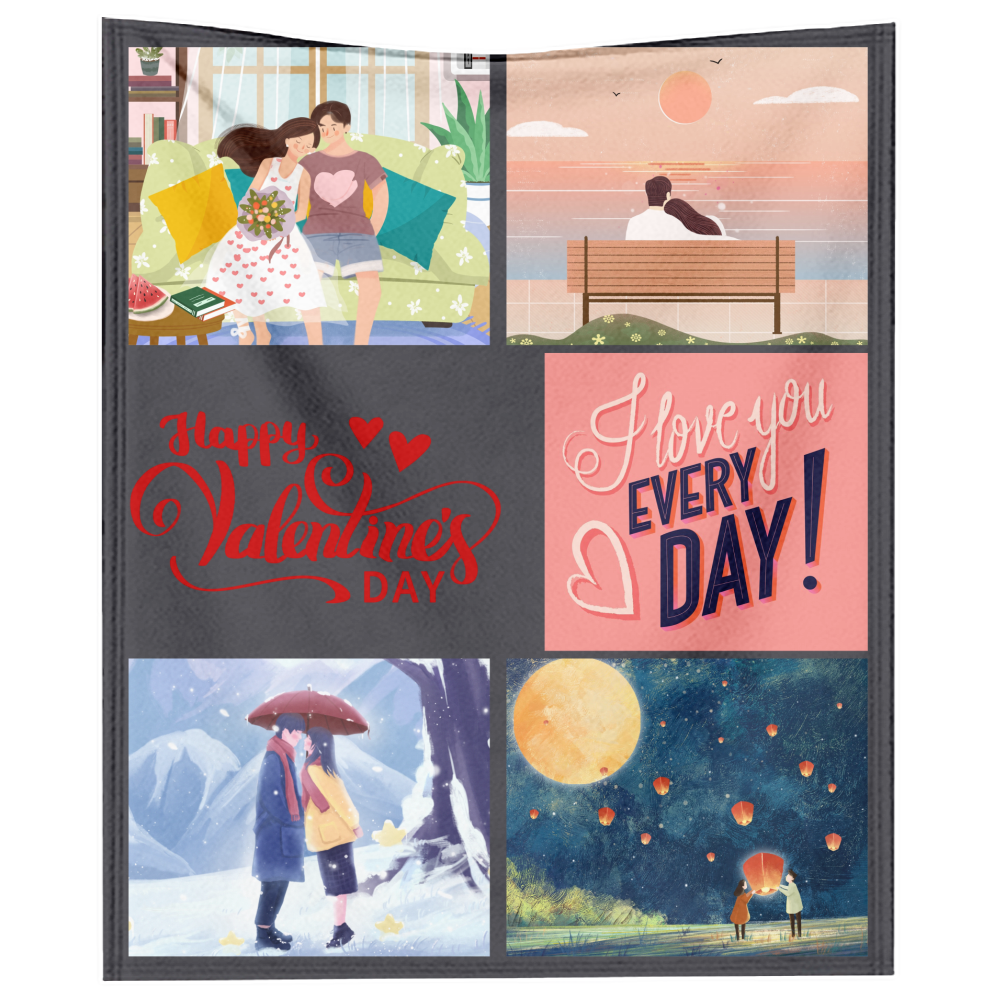Valentine's Day Flannel Throw Blanket Soft Flannel Cozy Blanket Machine
