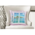 thumbnail image 4 of Ambesonne Ocean Throw Pillow Cover 2 Pack, Idyllic View from Window, 24", Pink Blue, 4 of 6