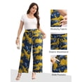 thumbnail image 3 of Gleelist Women Plus Size Casual Drawstring Wide Leg Pants Stretchy Straight Long Trousers With Pocket XL-5XL, 3 of 7