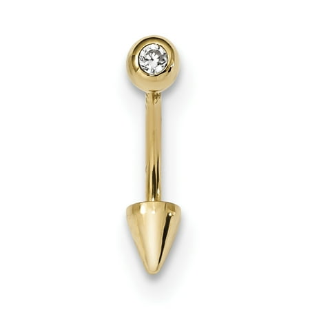 14k CZ Cone Belly Ring BD131