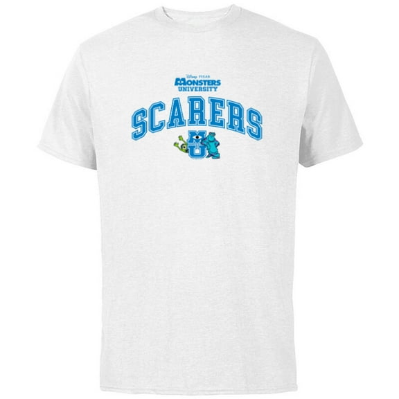 Disney and Pixar’s Monsters University Scarers 13 Collegiate- Short Sleeve Cotton T-Shirt for Adults - Customized-White
