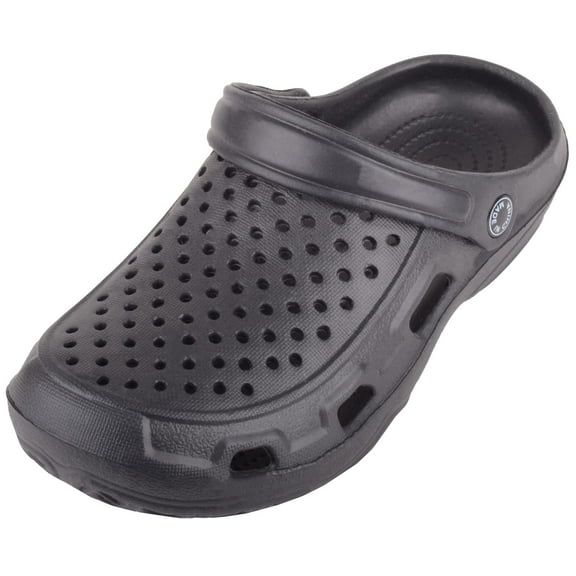 ABSOLUTE FOOTWEAR Mens Gents Easy Slip On Summer Holiday Garden Mule Sandals Clogs with Moveable Back Strap - Black - US 11