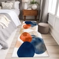 thumbnail image 4 of 2'x6' Rug Runners for Hallways Kitchen, Navy Blue Burnt Orange Non Slip Entryway Beside Floor Carpet Runner, Modern Middle Century Geometric Laundry Room Bedroom Throw Rugs Mat for Family Pet, 4 of 8