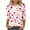 D-Pink, variant on BangWanChi 3/4 Length Sleeve Womens Tops Women's Valentine's Day Fashion Printed T-shirt 3/4 Sleeves Blouse Round Neck Casual Tops