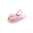 thumbnail image 5 of Seyurigaoka Baby Girls Summer Elastic Band Foot Wear Sandals, Plain/Patchwork Lace Bow-Knot Open Totes Anti-Skid Soft Sole Walking Shoes, 5 of 6