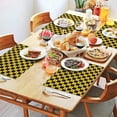 thumbnail image 2 of Yellow and Black Checkerboard Checkered Pattern Summer Placemats Table Placemats Set Of 4-Linen Kitchen Washable Placemats Table Mats 11.8"x17.7" Non-Slip Heat Resistant, 2 of 6