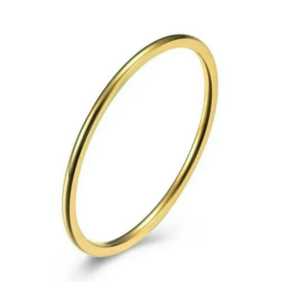 1mm Men Womens Stainless Steel Band Wedding Ultra-fine Steel Tail Ring Size 3-10