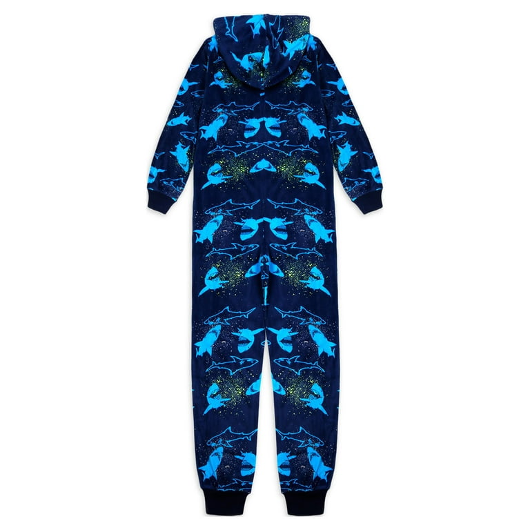 Jellifish Kids Boys Plush Flannel Fleece Onesie Sleepwear with
