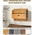 thumbnail image 4 of Modern Farmhouse Mail Organizer with Drawer Organizer - Rustic Key and Mail Holder for Wall with 7 Key Hooks for Apartment Essentials - Aesthetic Home Decor (Light Brown), 4 of 12