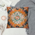 thumbnail image 2 of Acheng  Boho Pillow Covers Square  Orange Blue Throw Pillow Covers Carpet Pattern Decorative Pillowcase Ethnic Design Farmhouse Cushion Case for Sofa Couch Outdoor Decor White, 2 of 5