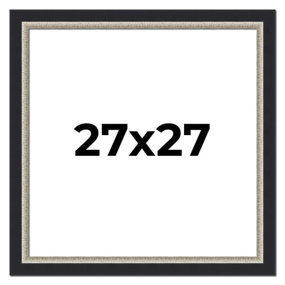 27x27 Frame Black Real Wood Picture Frame Width 2.25 Inches | Interior Frame Depth 0.5 Inches |
