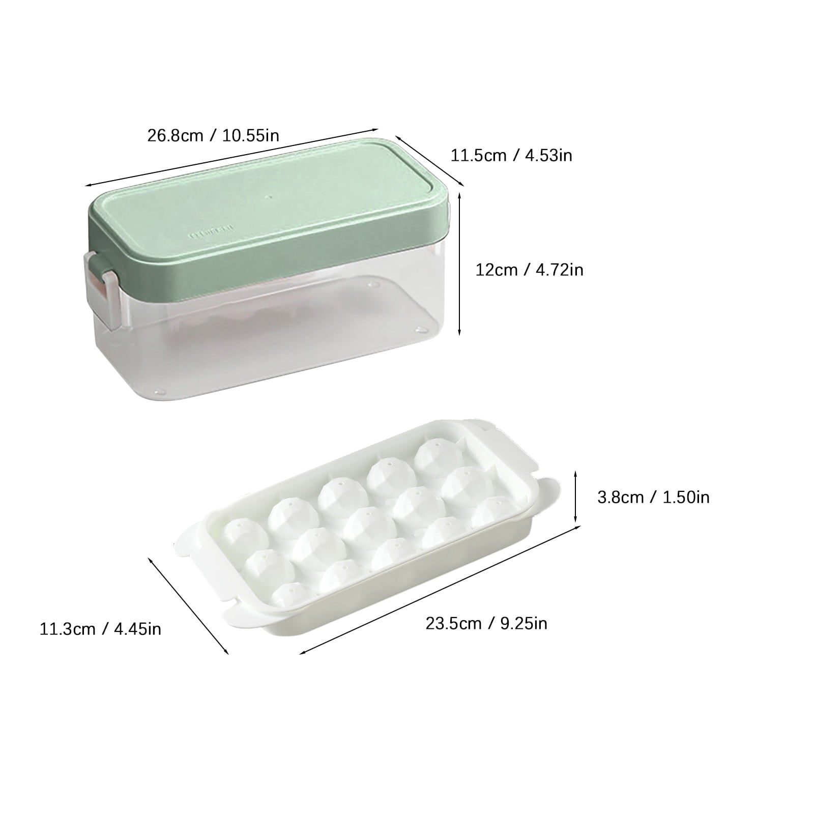 Press Type Ice Cube Touch Tool,28Pieces Single Layer Silicone Ice Tray with Lid and Storage Box Easy Release Container Scoop Square Ice Tray