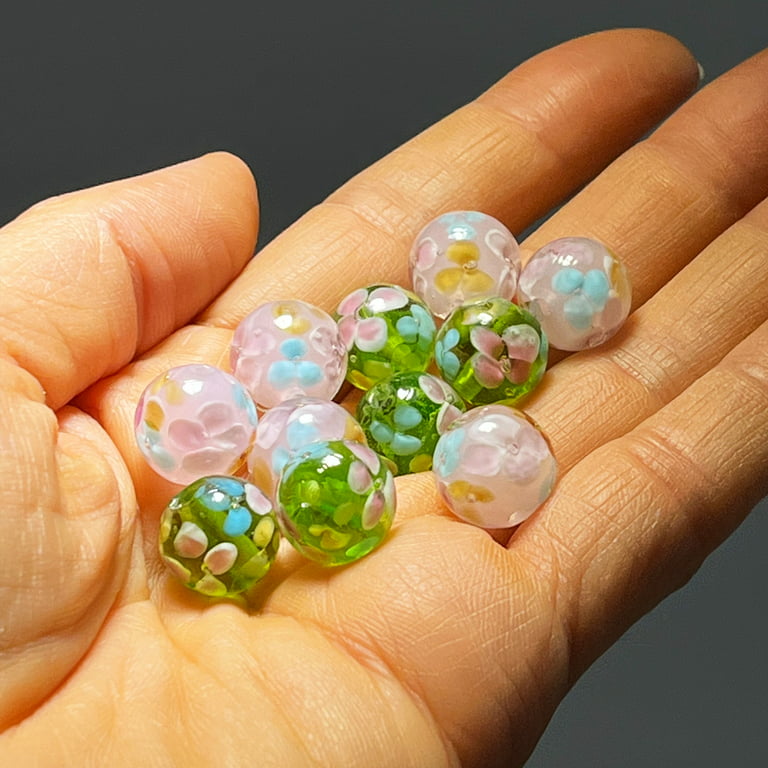 Porcelain Beads Glass Beads For Bracelet Jewelry Making, Irish Green Beads  Bulk, Ceramic Splash Glass Beads, Gift For Beader, 230 pcs