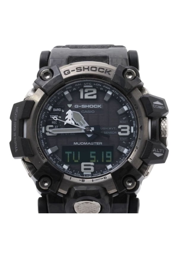 Pre-Owned CASIO G-SHOCK MASTER OF G-LAND MUDMASTER GWG-2000-1A1JF Black Stainless Steel Resin...