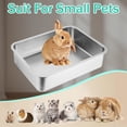 thumbnail image 6 of 2 Pack Low Entry Cat Litter Box, 17.7"×13.8"×2.8" Stainless Steel Kitten Litter Box for Small Cat, Kitty Shallow Litterbox for Guinea Pig, Puppy, Hamsters Toilet, 6 of 9