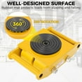 thumbnail image 3 of Ensemble de 4 Roulettes de Machinerie de 6 Tonnes – Patins de Déplacement pour Machines Industrielles Robustes avec Rotation à 360°, Roues en PU, Couvercle Antidérapant et Construction en Acier – Jaune, 3 of 9